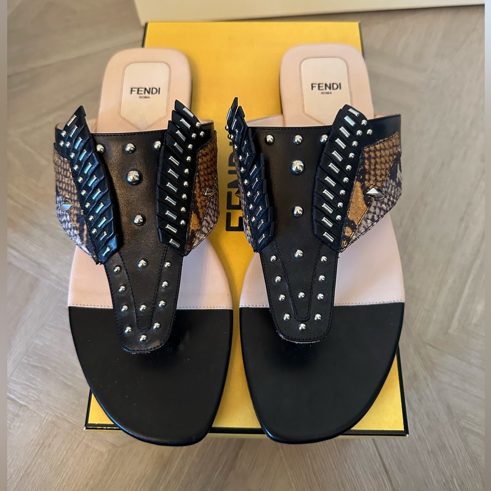 Fendi Studded Accent Slides